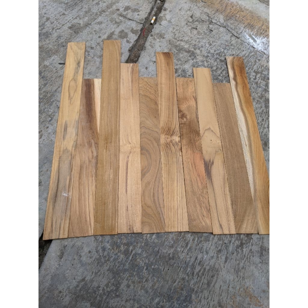 papan tipis jati 3mm x 5 x 58 cm kayu jati teakwood galih tpk perhutani