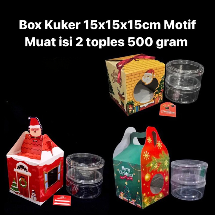 Box Kue Kering Natal Dus Hampers Christmas Muat 2 Toples 500 gram