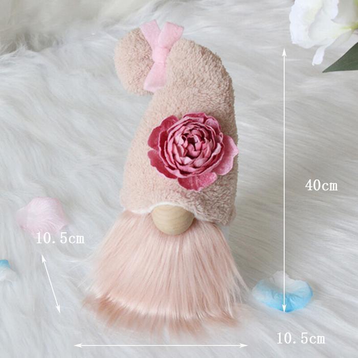 Ornament Decoration Gnome Pink Rose 1 Pcs Hiasan Dekorasi White Pink Tema Patung Boneka Natal Christ