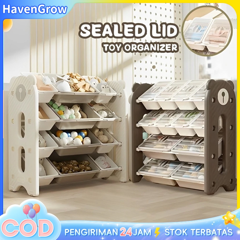 Rak Mainan Anak Rak Mainan Dilengkapi Dengan Tutup Anti Debu Rak penyimpanan mainan anak-anak