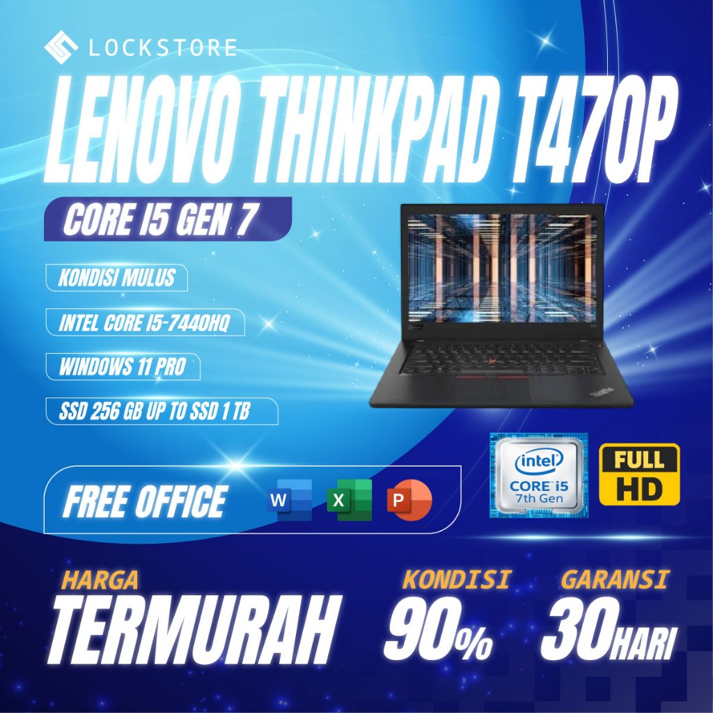 Lenovo Thinkpad T470P Core i5 Gen 7 | RAM 8GB / 16GB | SSD 256GB / 512GB | 14 Inch | NVIDIA GeForce 