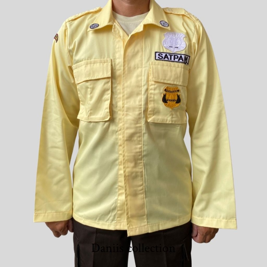 Seragam Pdl Satpam Security Cream Lengan Panjang