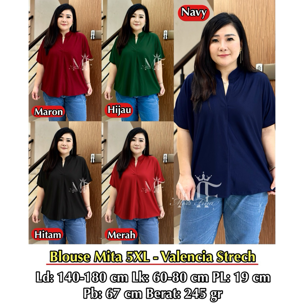 FINA BIGSIZE - (MITA BLOUSE WANITA) BLOUSE WANITA BIG SIZE KEKINIAN
