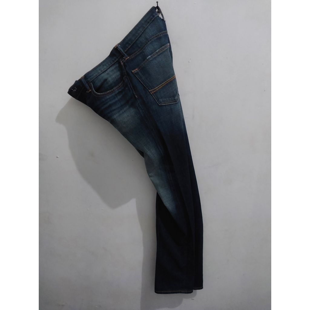 Abercrombie & Fitch celana jeans Kancing Tembak Bahan Tidak Melar