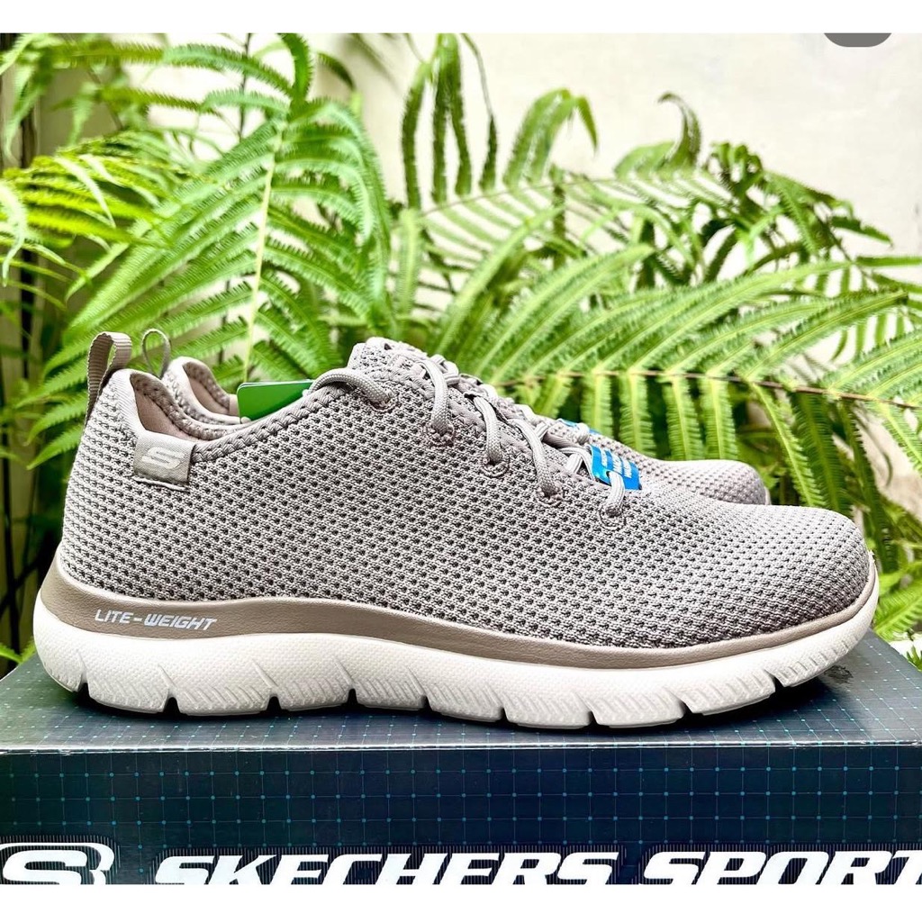 ONLY SIZE 43 SEPATU SKECHERS PRIA SKECHERS SUMMITS DOHARIS 232394 TAUPE SPORTY RUNNING ORIGINAL COD
