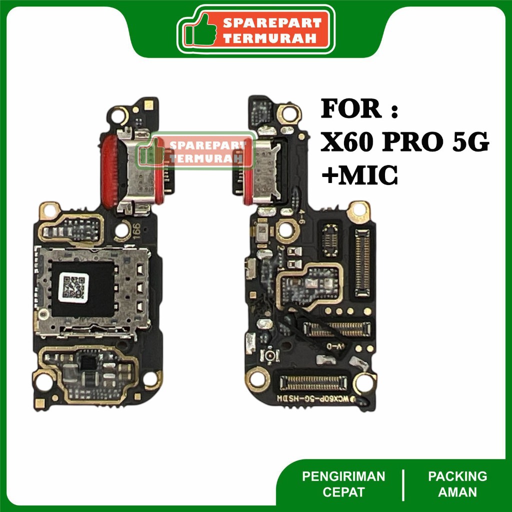 Flexible Konektor Papan Cas Charger For Vivo X60 Pro 5G +Mic Fast Charging