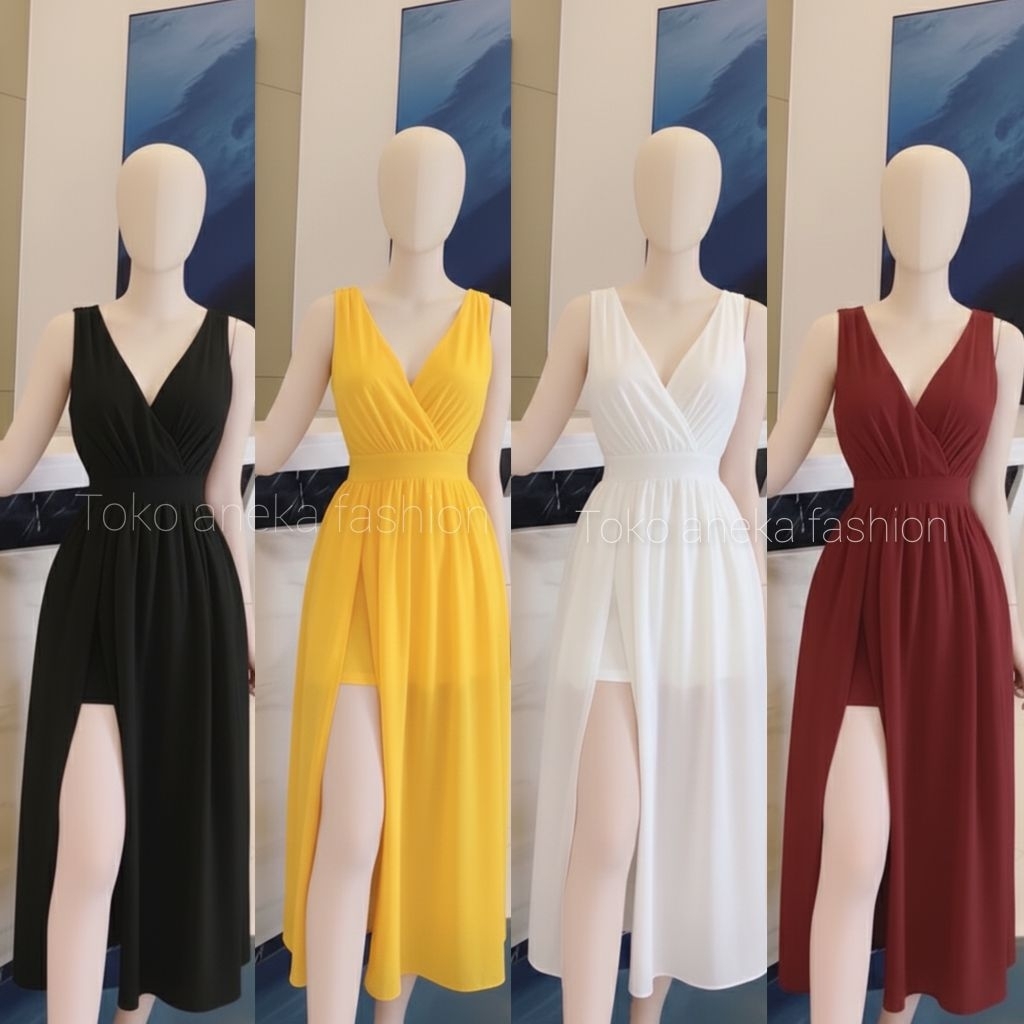 Alice Midi Dress Wanita Korean Vintage | Dress Pantai | Dress wanita | Summer dress ( Calysta )