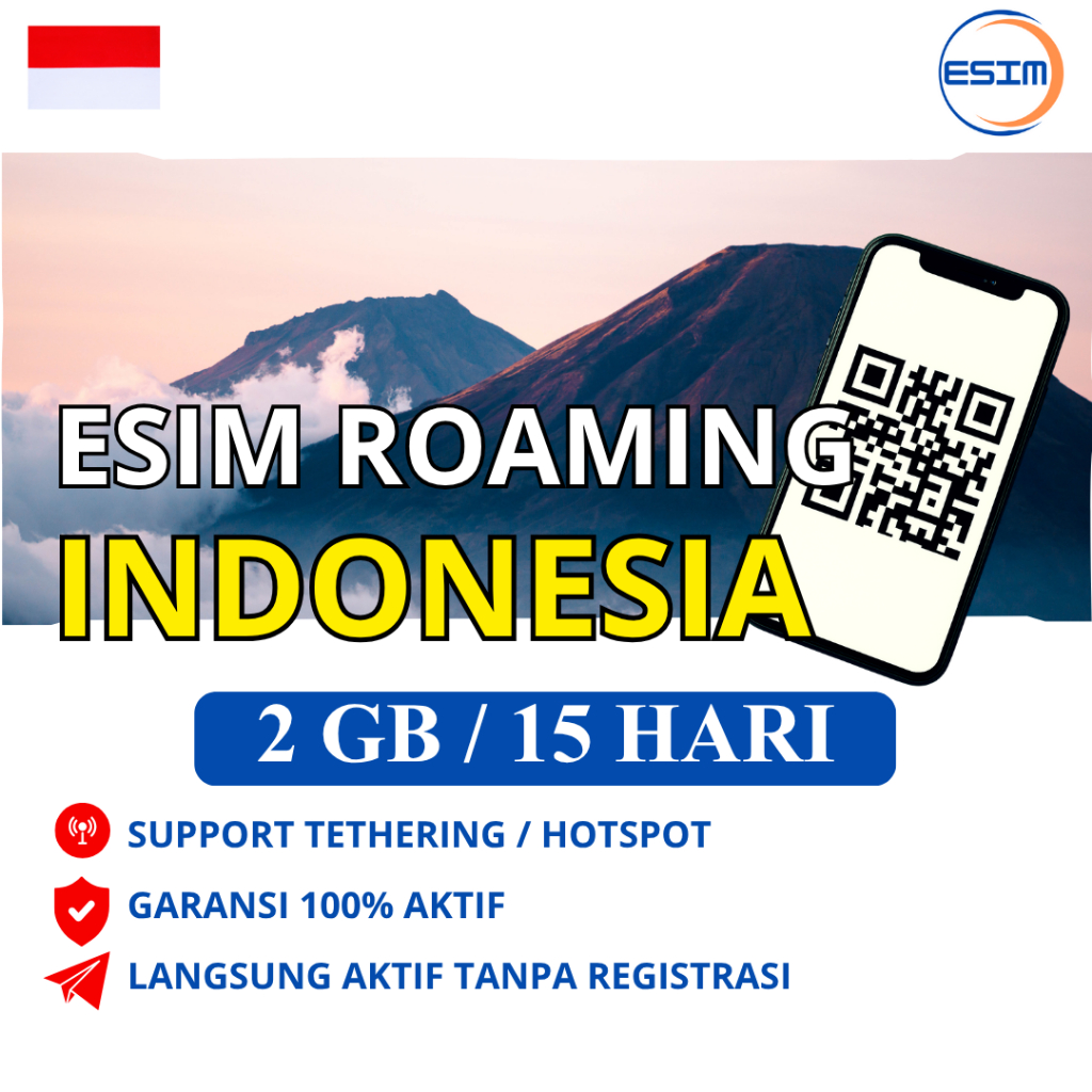 eSIM Roaming Telkomsel Indonesia 2 GB 15 Hari | Solusi IMEI Blokir | IPHONE Inter