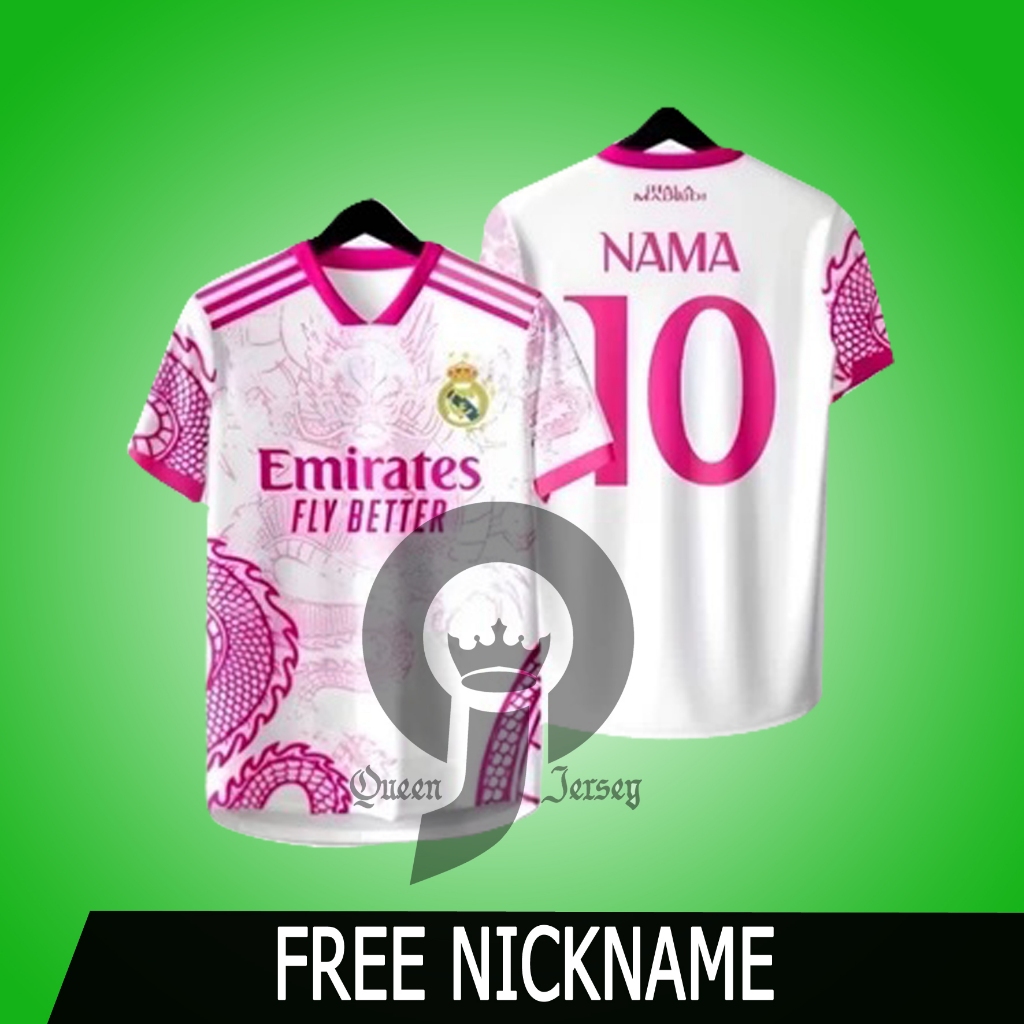 Jersey Real Madrid Dragon Pink Free Nama & Nomor
