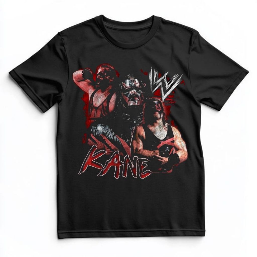 Kaos Kane | Hitam | Black | Kaos Reguler | Vintage | Atasan | Kaos Smack Down