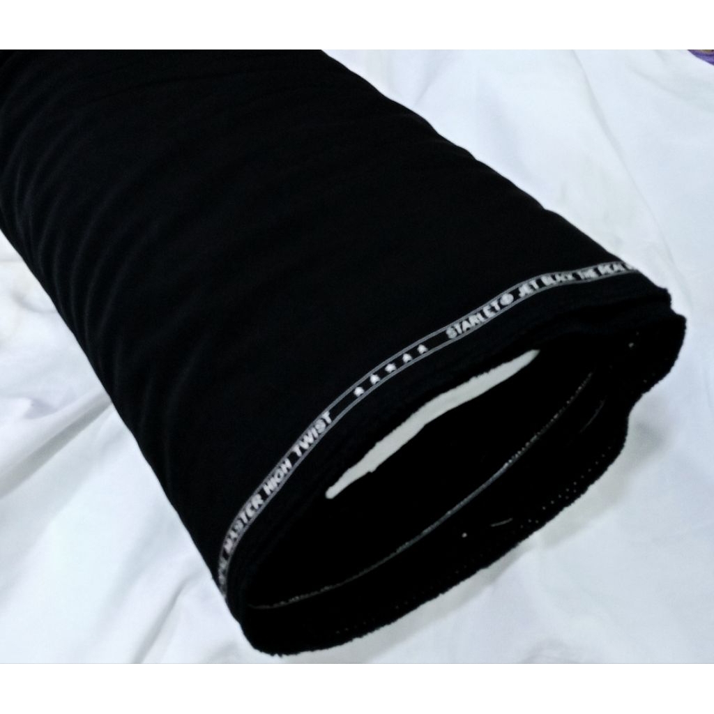 kain celana Jet Black High Twist "Starlet" Super Premium