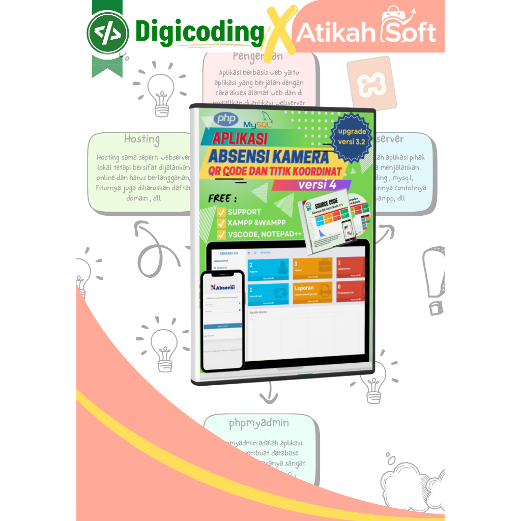 Absensi.v4 Qr code dan Lokasi berbasis web