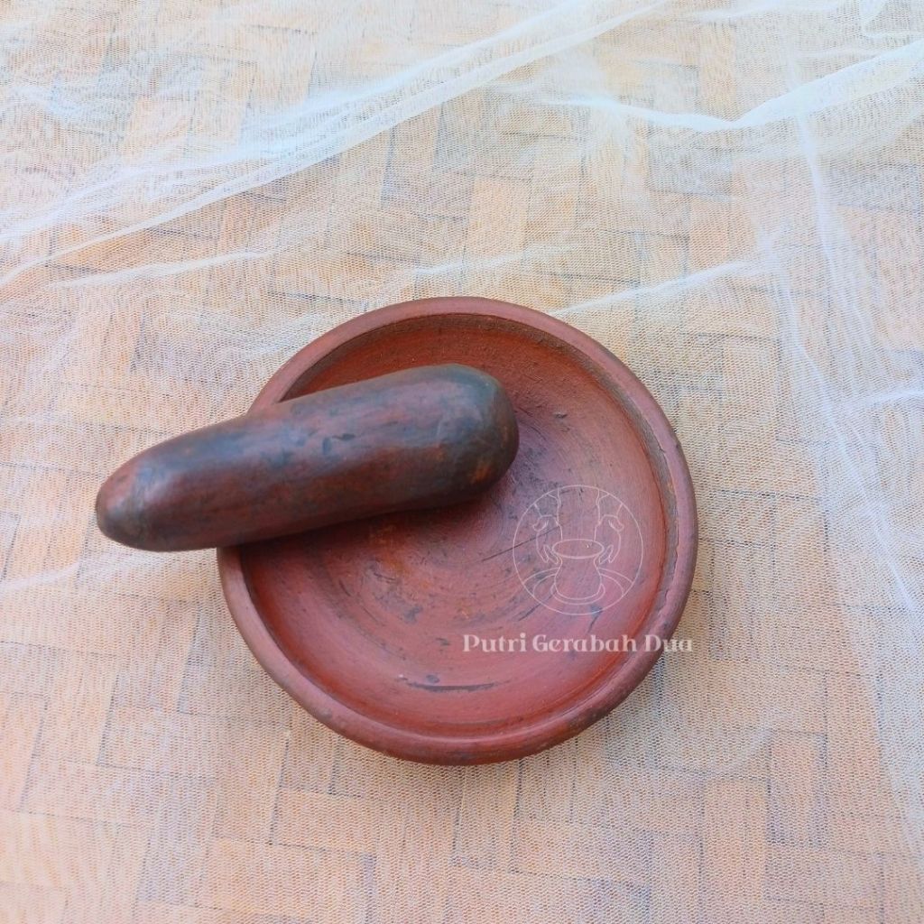 Cobek bonus Ulekan (mini) / Cobek Mainan / Mainan Masak-masakan / Mainan Tanah Liat