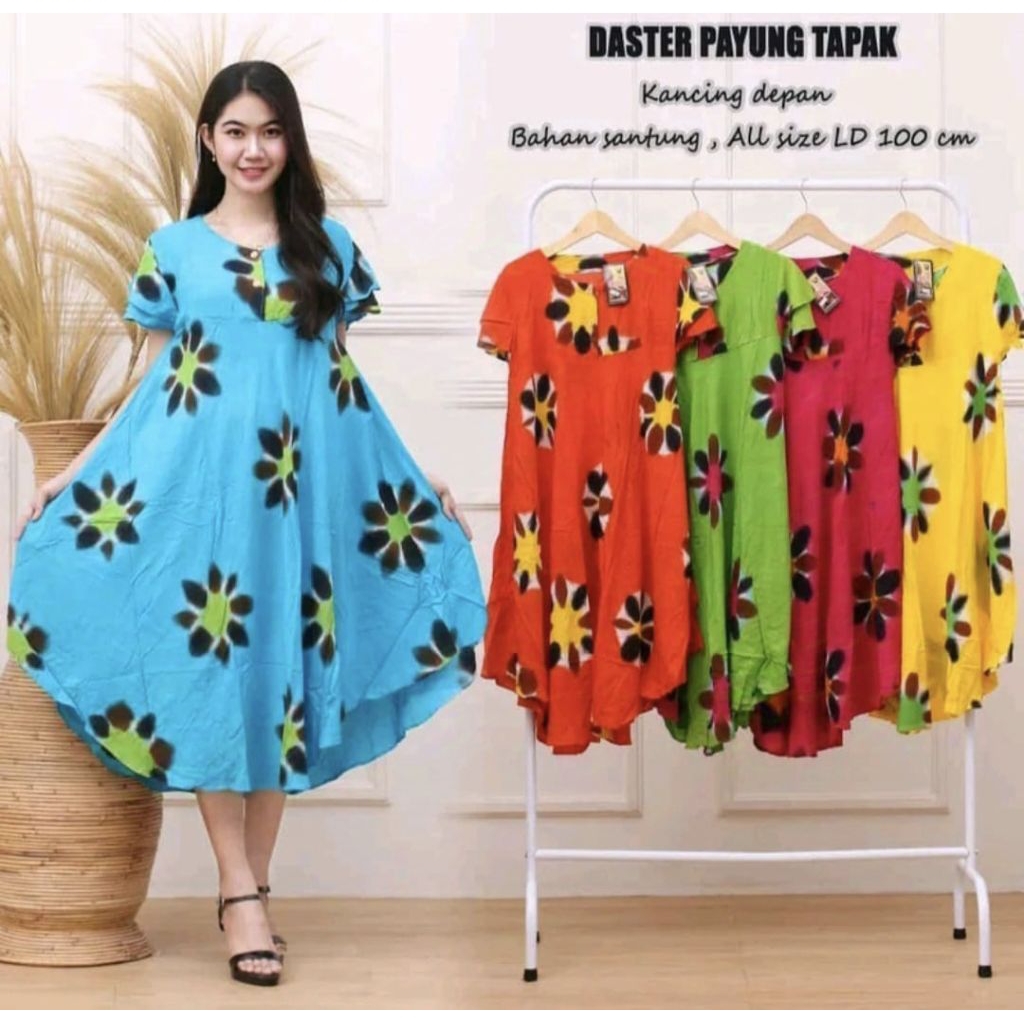 Daster Payung Bahan Rayon Ld 105 Busui Kancing Depan Daster Ibu Ibu Muda Kekinian