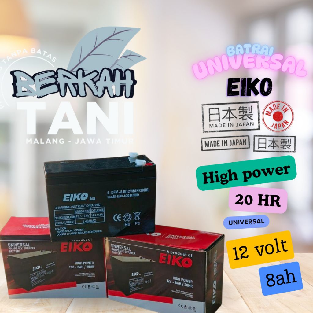 batrai sprayer elektrik eiko / aki batrai sprayer 12 volt 8 ah/ batrai universal