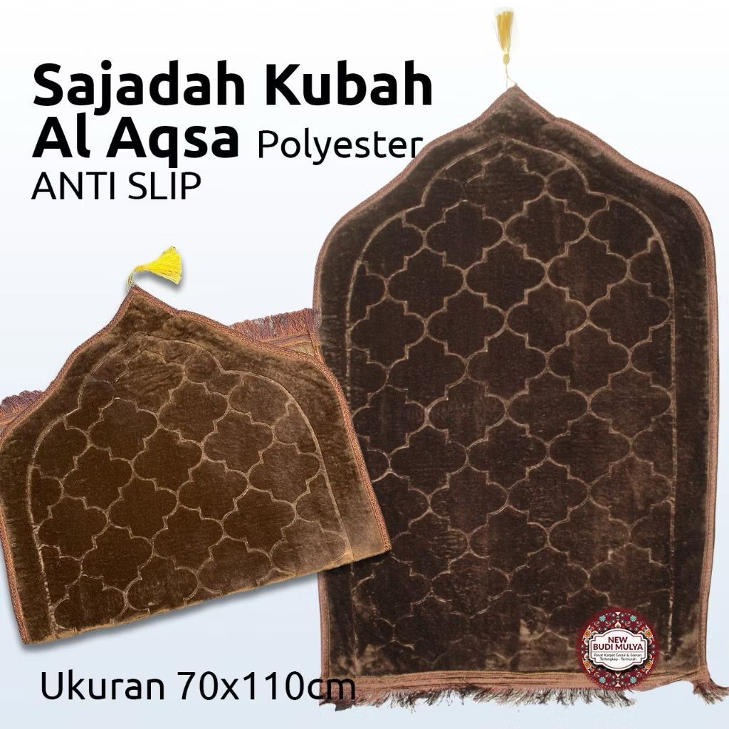 Sajadah Kubah Polos 70x110 Sejadah Turki Tebal Anti Slip