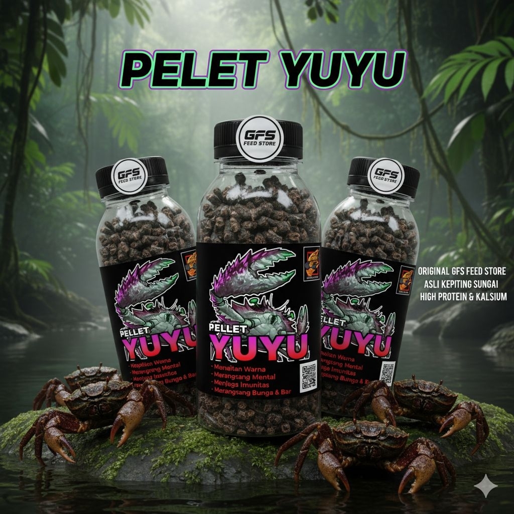 Channa fish food, yuyu pellets (river crab)