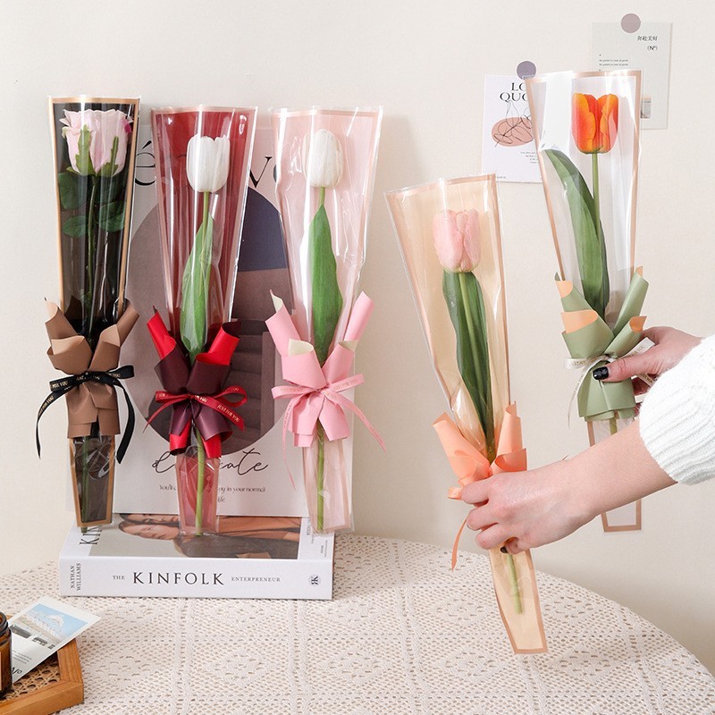 Plastik Aja Tanpa Bunga Mawar 1 Tangkai / Single Flower Satuan Lis Gold Tulisan Love