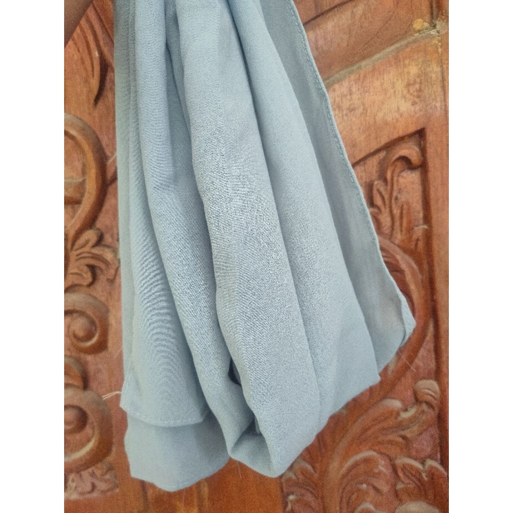 phasmina pasmina ceruty 200cm, warna biru wardah, baru