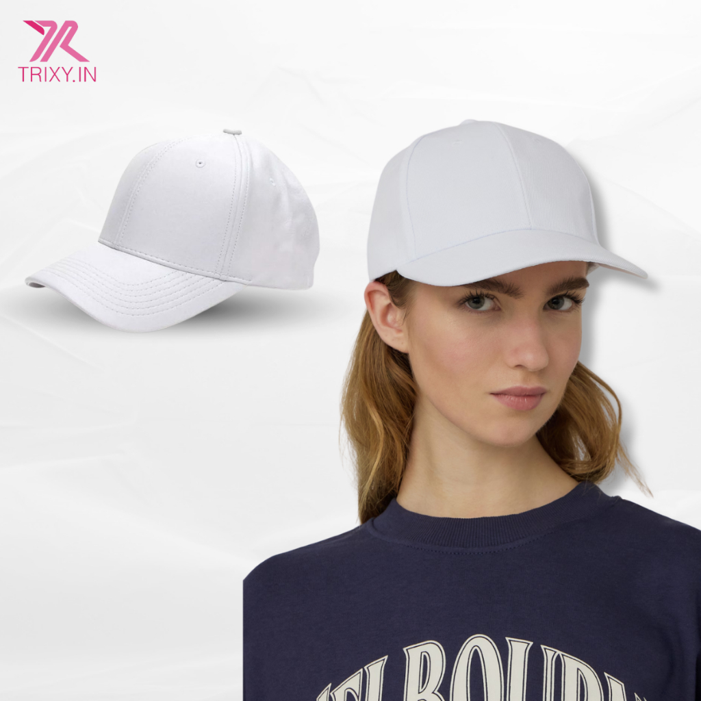 Topi Wanita Polos Baseball Putih Golf Topi Santai