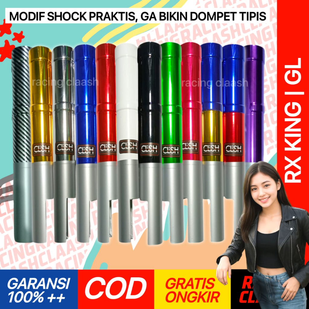 Racing Claash Cover Shock Depan Rx King GL Cover Shok Skok Sok Rx King GL Max Pro New Old 9