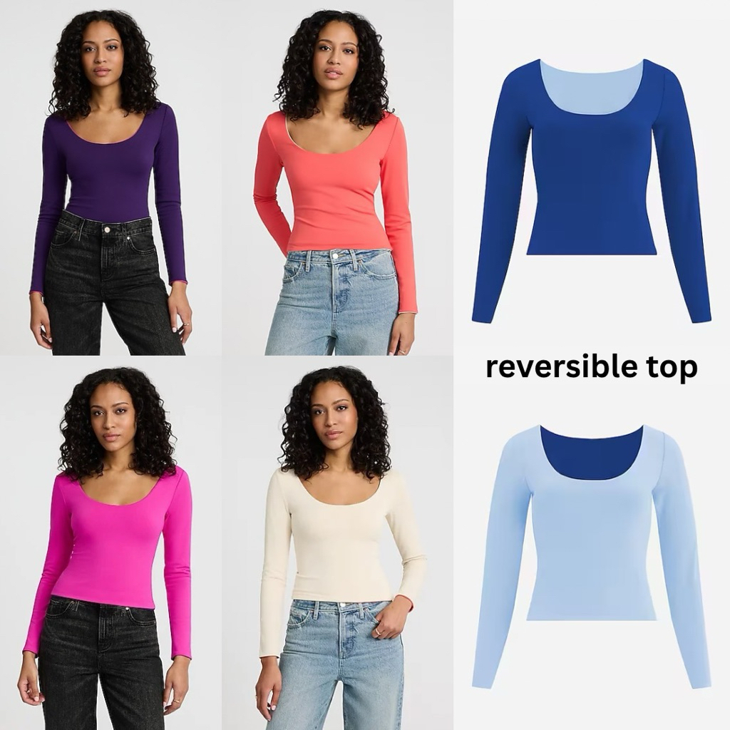 EXPRESS Body Contour Reversible Long Sleeve Top
