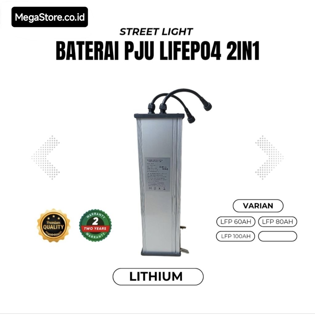 Baterai lithium lifepo4 80ah untuk lampu jalan tenaga surya 2in1 100ah - LIFEPO4 100AH