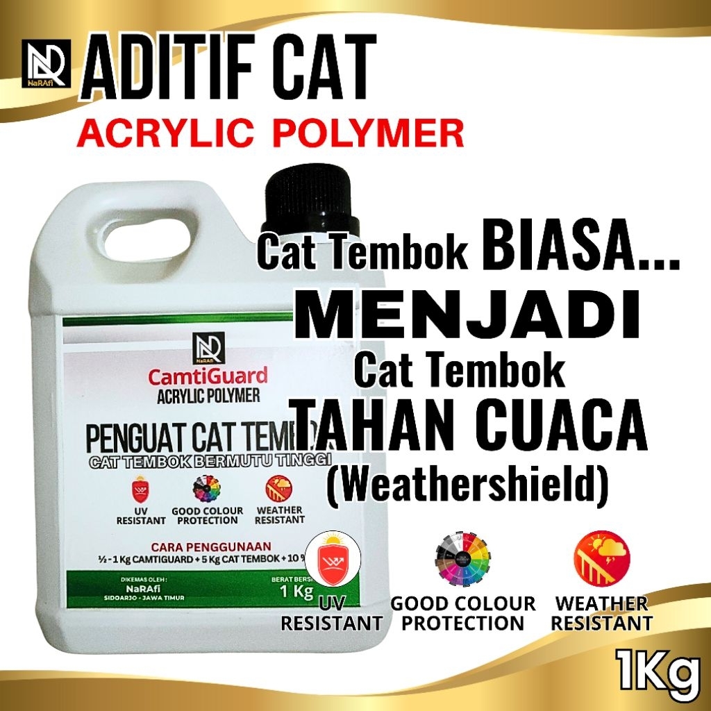 Aditif cat tembok / Akrilik / Penguat cat tembok / Cat tembok eksterior / CamtiGuard - 500Gr & 1Kg