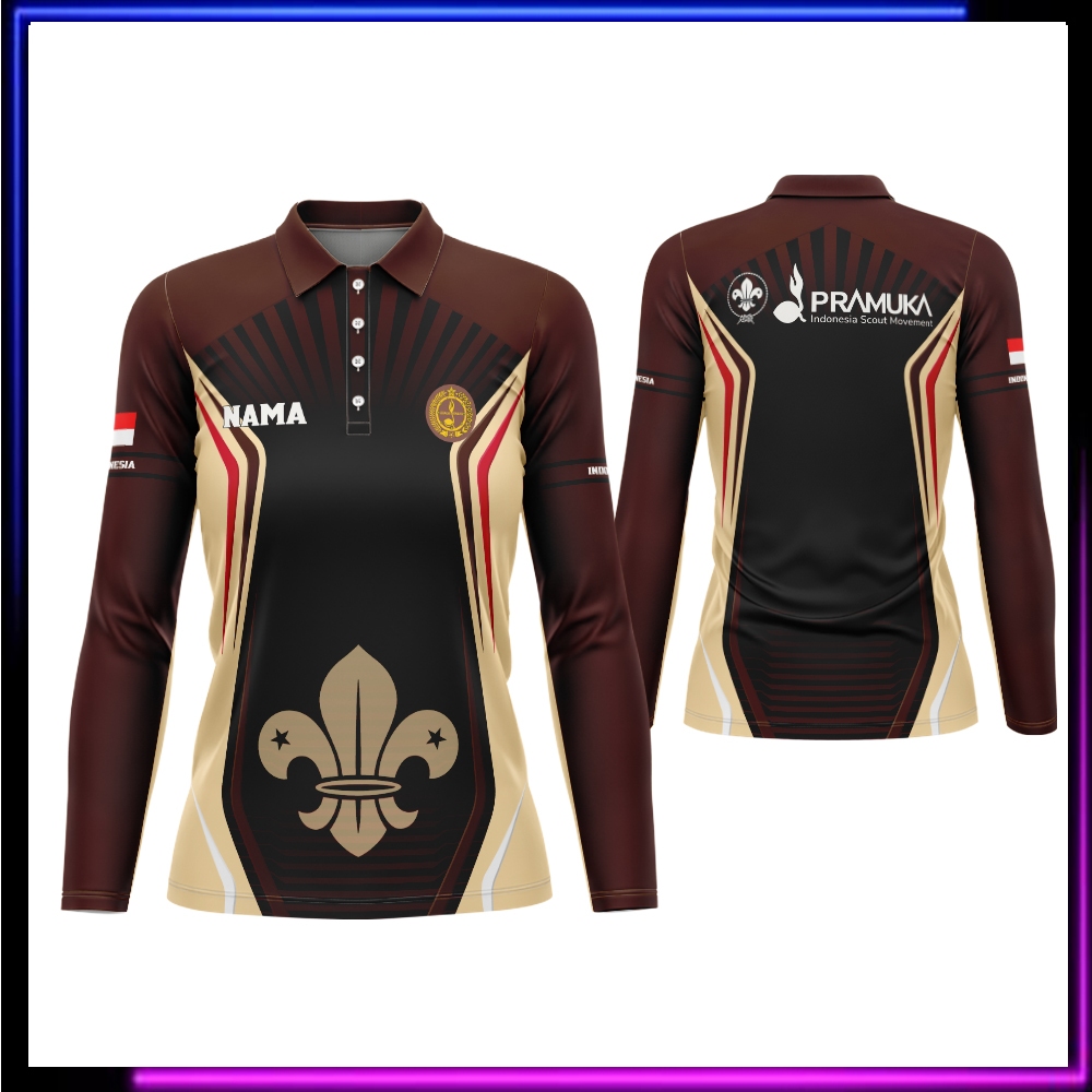 BAJU PRAMUKA / POLO PRAMUKA PANJANG / KAOS KERAH PRAMUKA / KAOS BAJU JERSEY PRAMUKA PEMBINA CUSTOM N