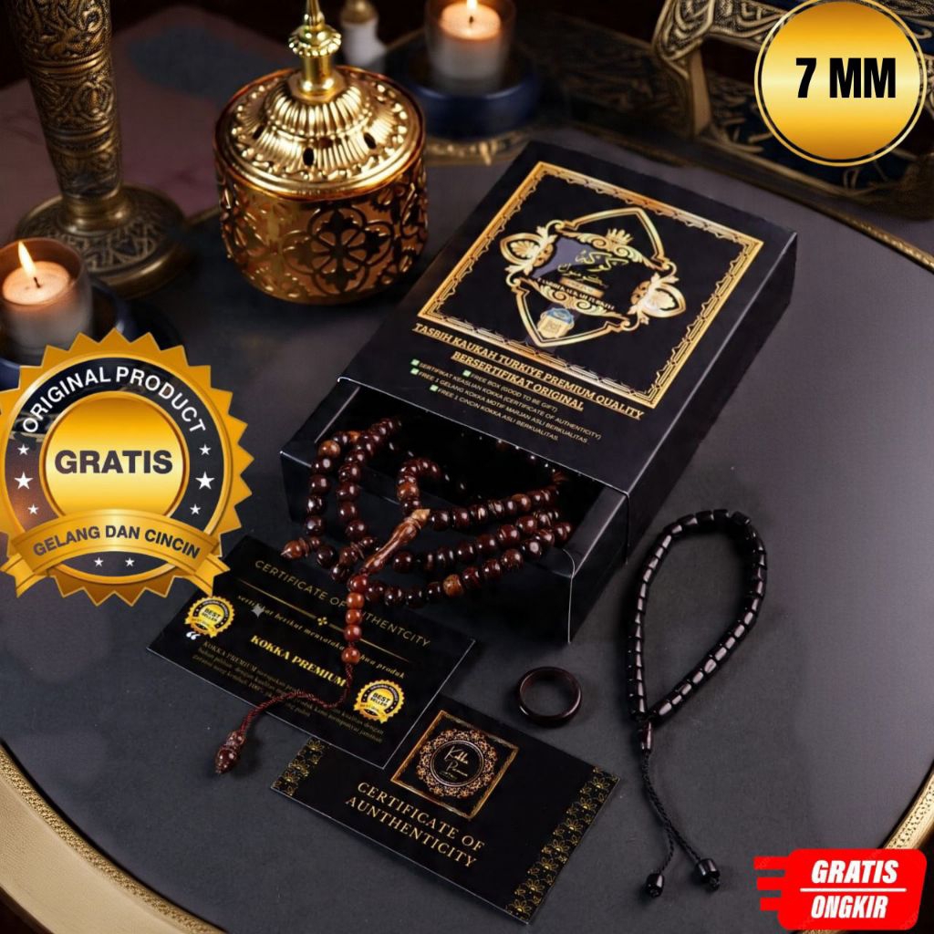 Tasbih Kokka 7 MM Asli Premium Tasbih Kokka Murah Tasbih Kokka Turki Tasbih Kokka Bersertifikat Tasb