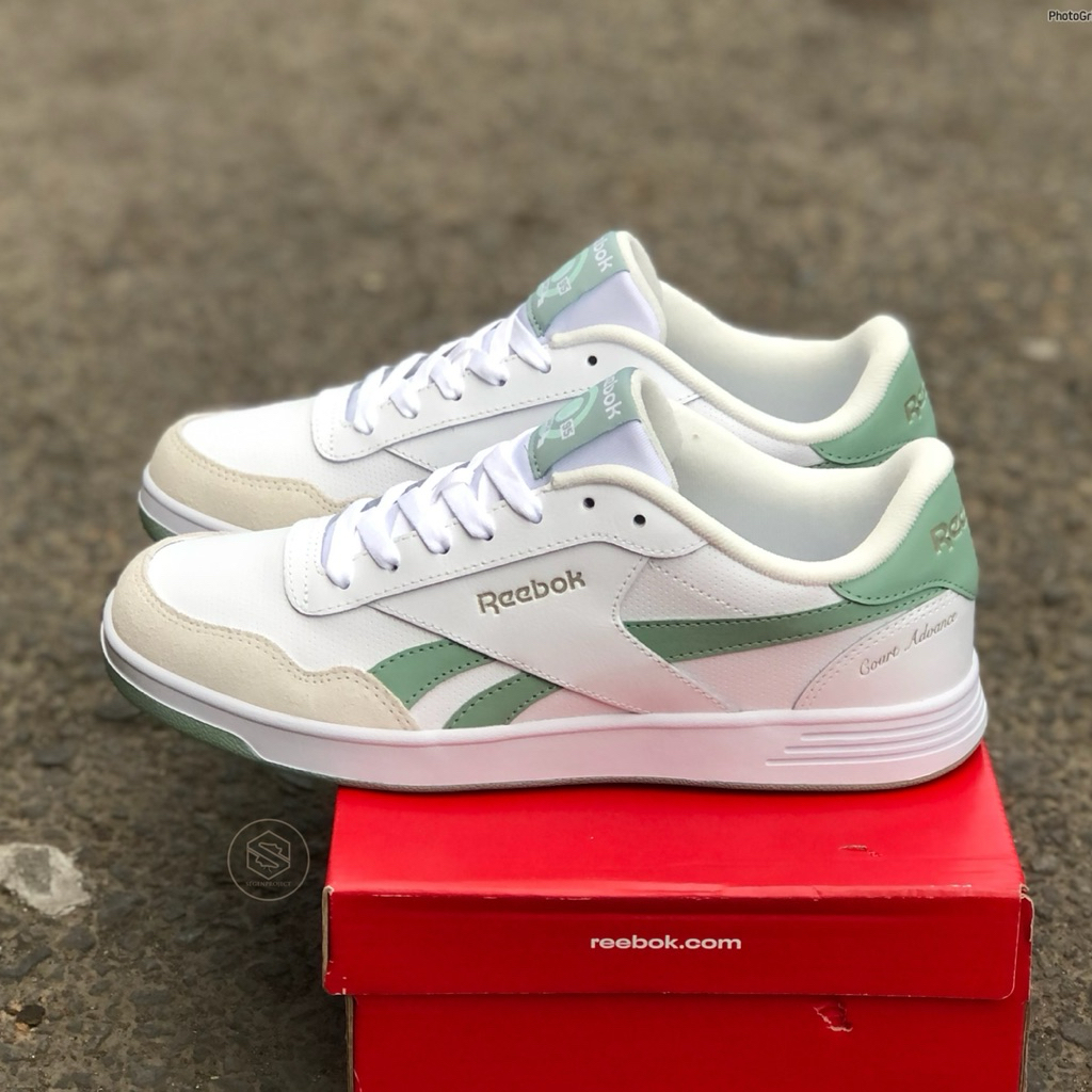 REEBOK CLASSIC CLUB C 85 COURT ADVANCE LEATHER WHITE GREY GREEN ORIGINAL