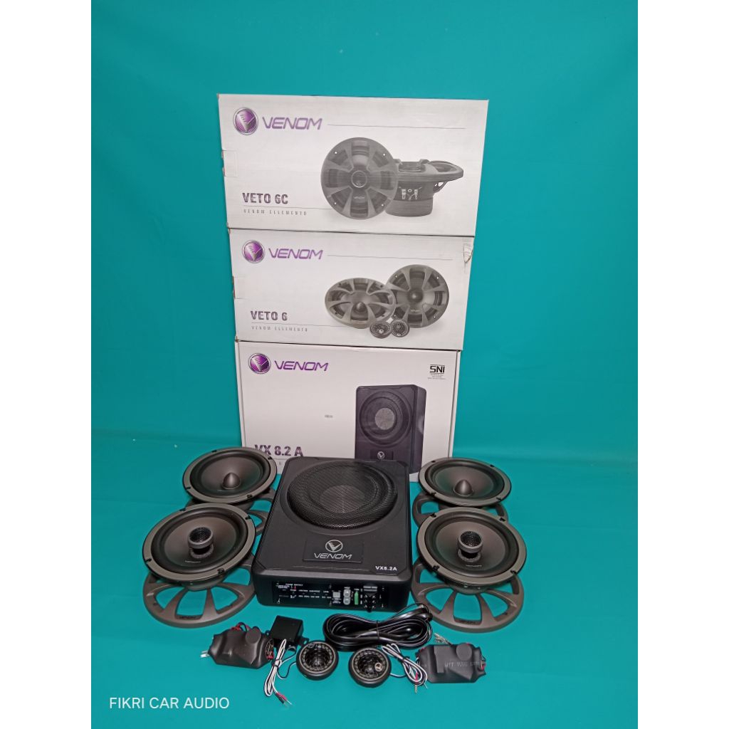 Subwoofer Kolong Aktip VENOM seri VX-8.2A & Speaker Split Venom ELLEMENTO VETO 6 & Speaker Coaksial 