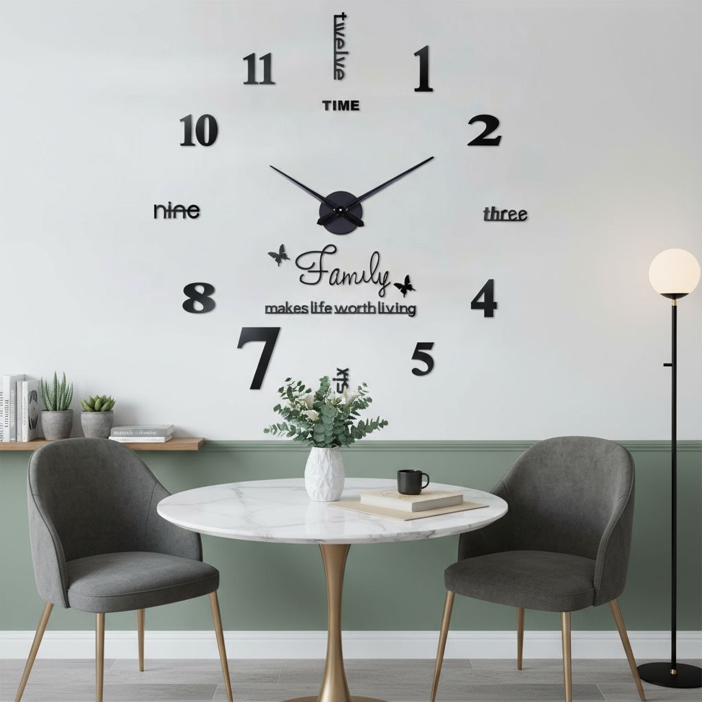 Pajangan dinding jam jumbo DIY jam dinding aesthetic ruang tamu jam tempel tembok jam digital
