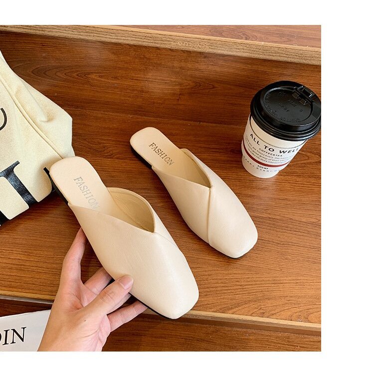 Sandal Sepatu Flat Mules Wanita sepatu sandal cewek kekinian Jelly Slip On