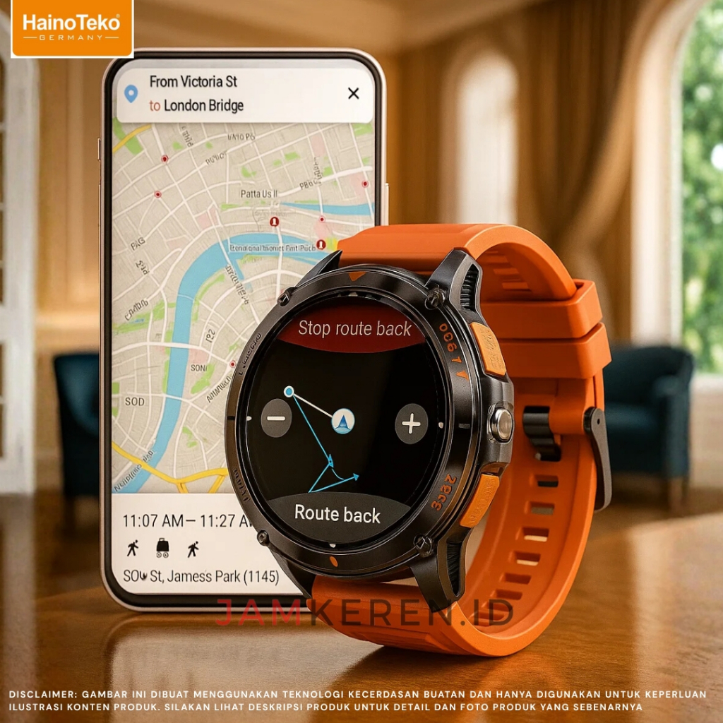 HainoTeko | Smartwatch | Jam Tangan Smartwatch Pria Wanita GPS-1 Amoled Display Anti Air Original