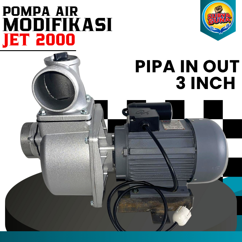 Pompa Air Modifikasi Listrik JET 2000 Pompa Kolam Ikan pipa in out 3 INCH