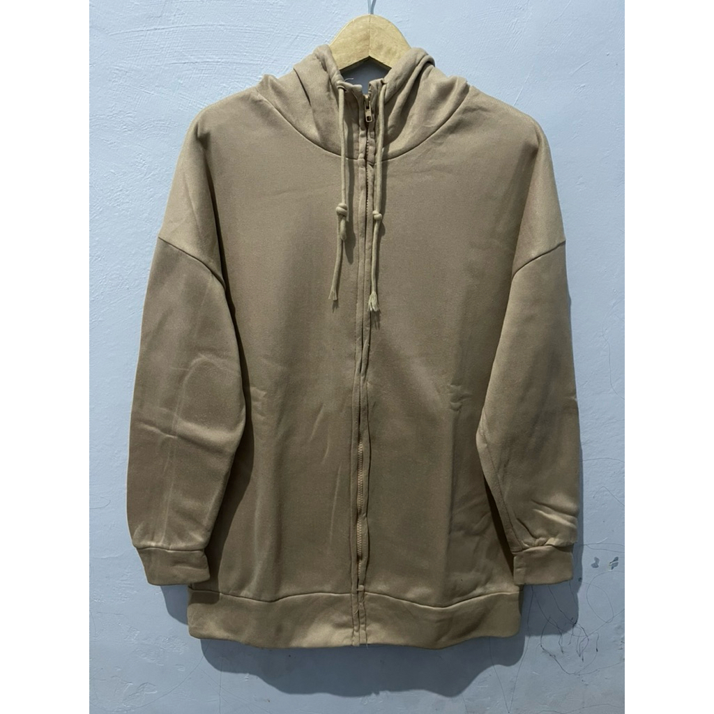 Hoodie Ziper Cokelat Second