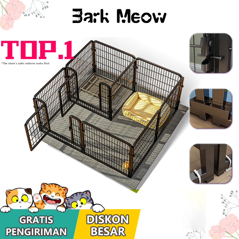 Pagar hewan peliharaan Pagar Anjing Kandang Hewan Pagar Besi Size Besar Besi Anti Karat