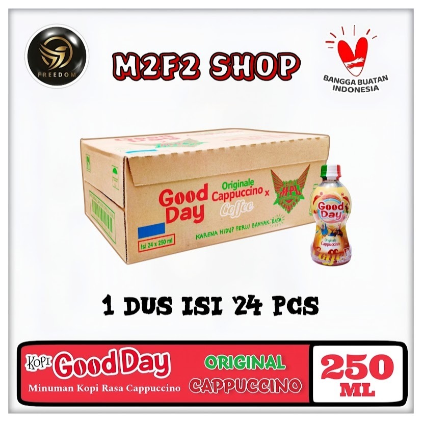 Good Day Originale Cappuccino Coffee | Minuman Kopi Rasa Cappuccino Botol Pet - 250 ml (Kemasan Kart