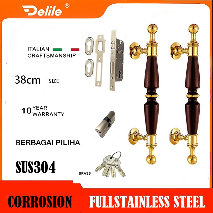 Tarikan Pintu 2 Rumah/ Full Handle Stainless Steel/ Gagang Pintu Set/ Pegangan Pintu 2 Rumah
