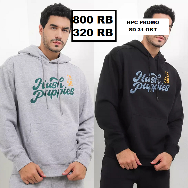 Baju pria hoodie Hush Puppies best seller seri TRIPP original store
