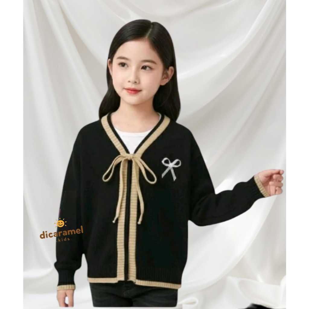 Cardy Sweater Melina rajut anak umur 4-12 tahun/ Ootd cardygan anak perempuan
