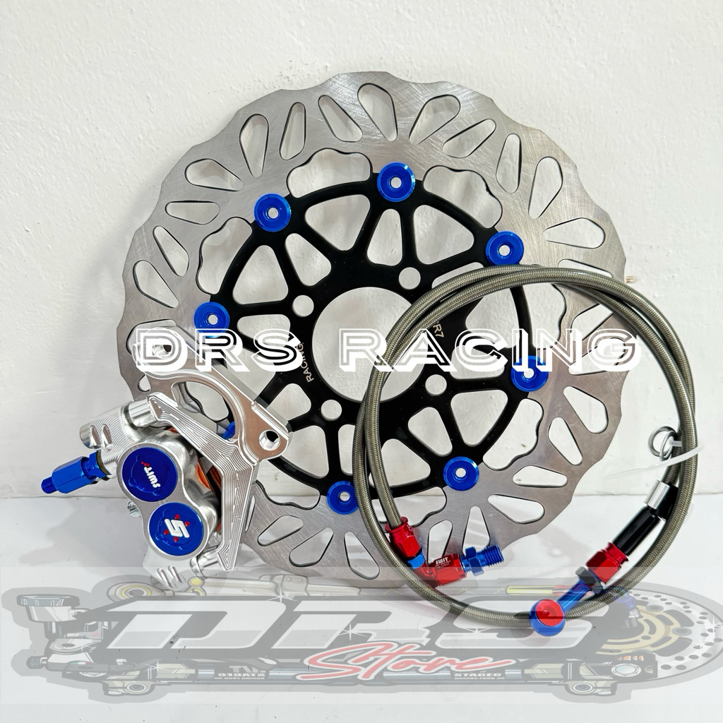 Baru Kaliper Formula Swits 4 Piston + Disc Cakram Model Kembang Dan Bulat 260Mm + Selang Rem Psi