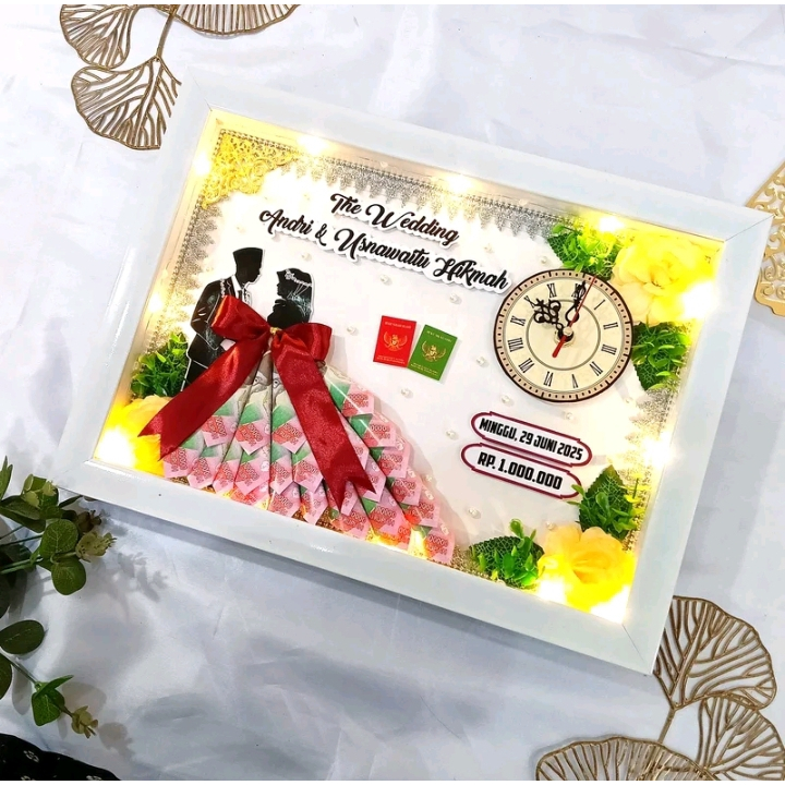 Mahar Pernikahan Jam Gaun Minimalis / Mahar Pernikahan Bingkai Islami / Mahar Pernikahan Elegan / Ma
