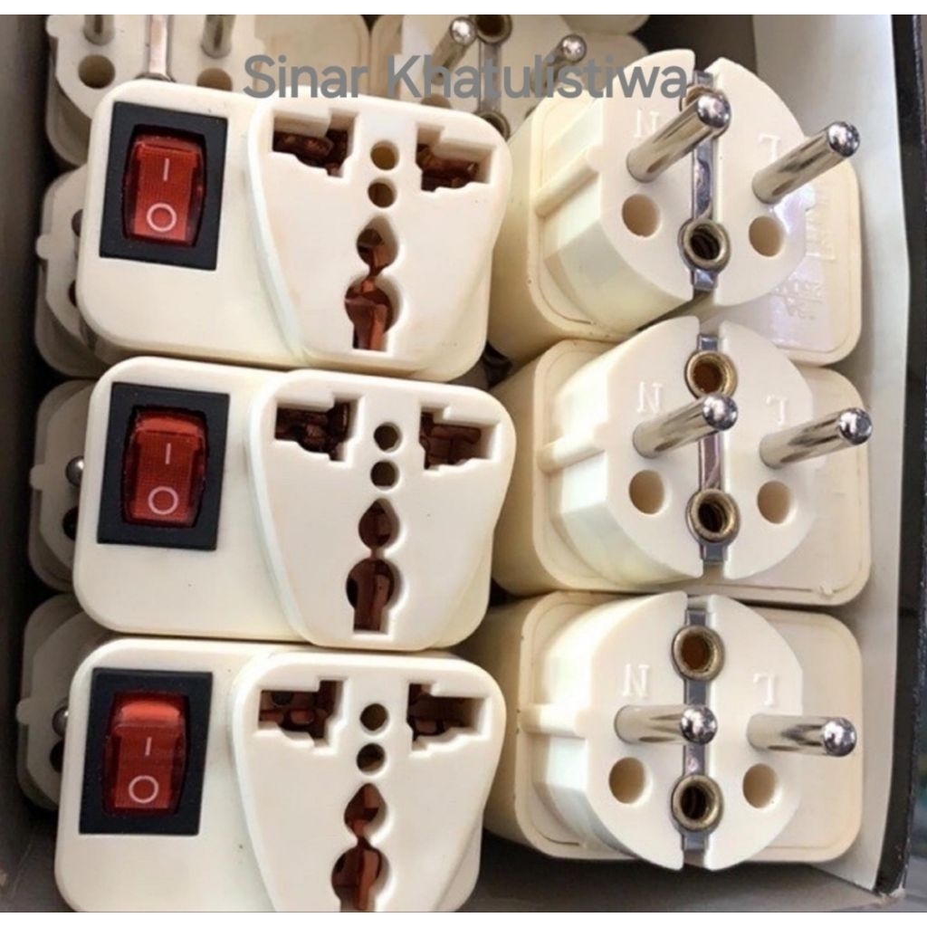 Steker saklar on kaki 3 plus on off