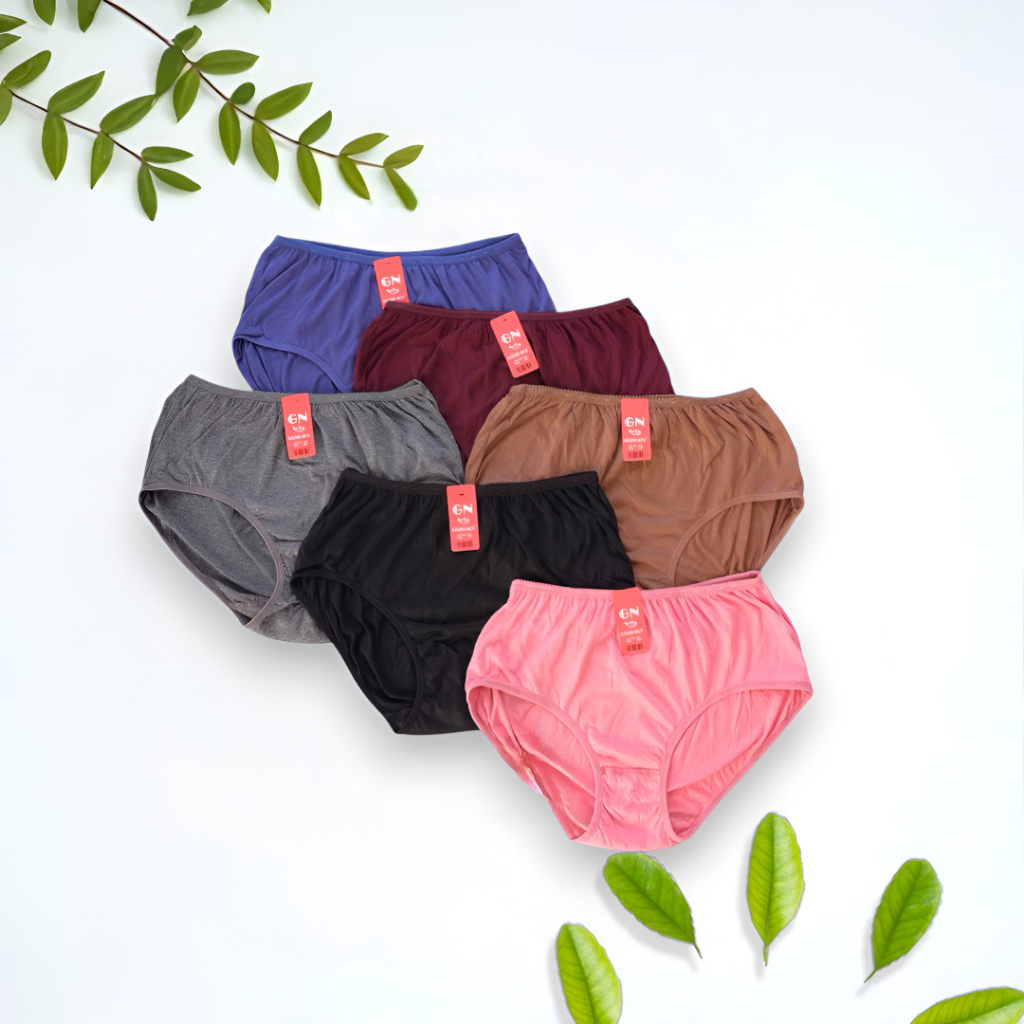 ( 6 Pcs ) Celana Dalam Wanita Merk Golden Nick 939 Gelap | Celana Dalam Wanita Polos Khusus Wrana Ge