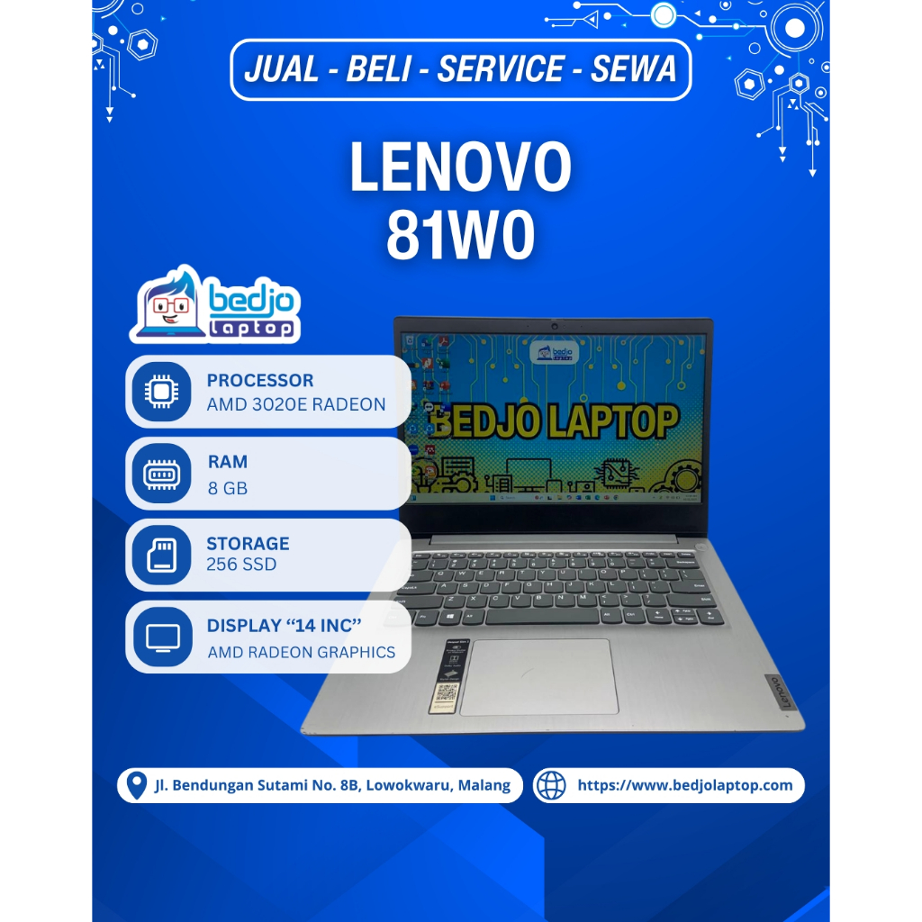 Laptop Lenovo 81W0 TERHEMAT Laptop Lenovo Second AMD 3020E, Laptop Lenovo Second  Murah 2jutaan