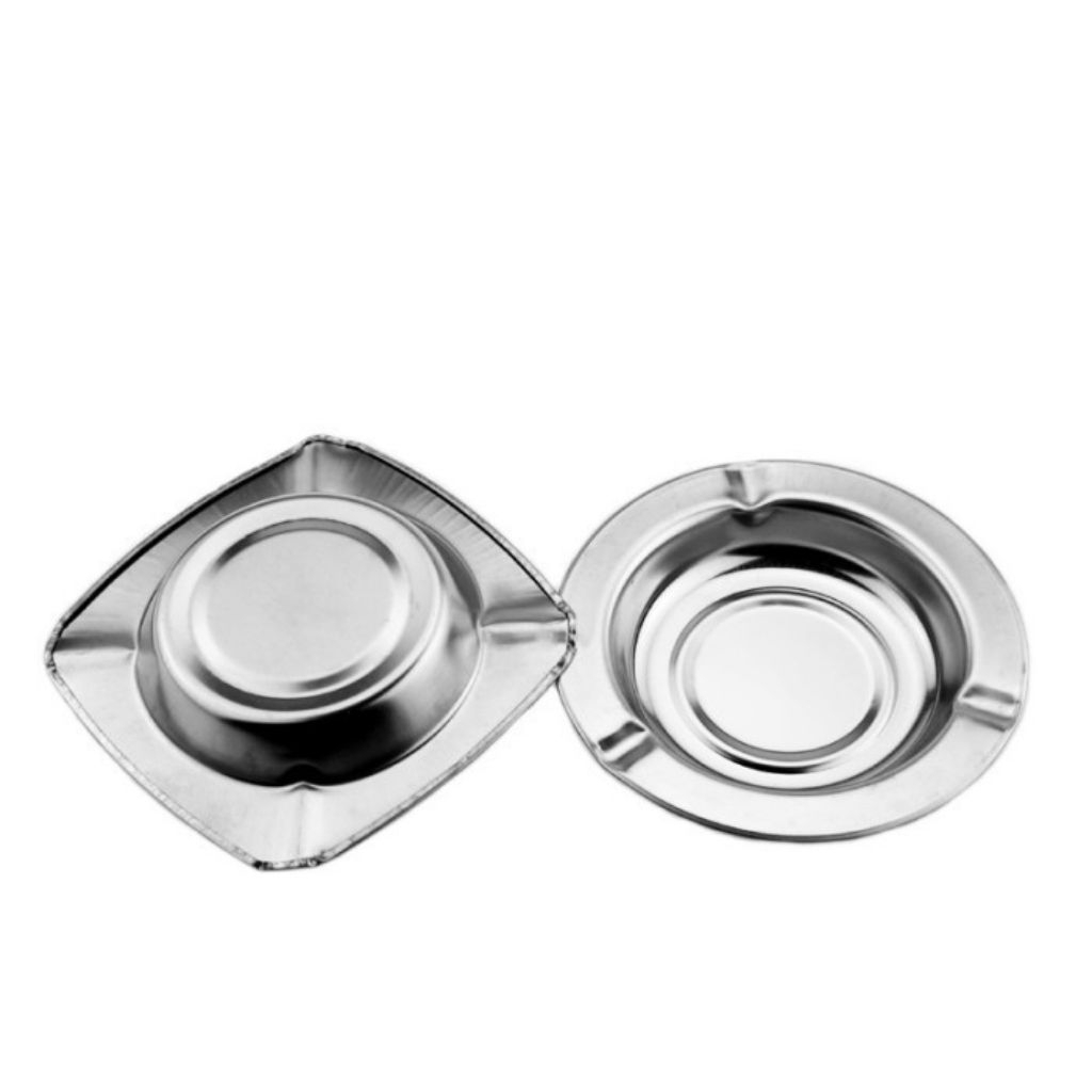 Asbak Rokok Stainless Anti Karat – Asbak Logam Tahan Panas Bentuk Bulat & Kotak untuk Rumah Kafe dan
