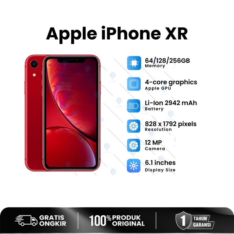 APPLE IPHONE XR 64GB 128GB  IPHONEXR 64GB/128GB SECOND FULLSET 100%mulus 3utools full green like new