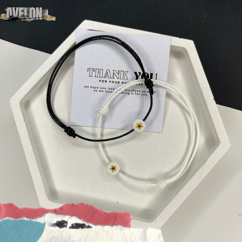 Gelang Tali Coupel Bintang Emas Gelang Tali Korea Waterproof premium